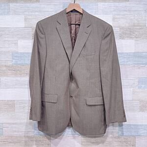 Loro Piana Italy Cremieux Collection Houndstooth Sport Coat Brown Wool Mens 43L